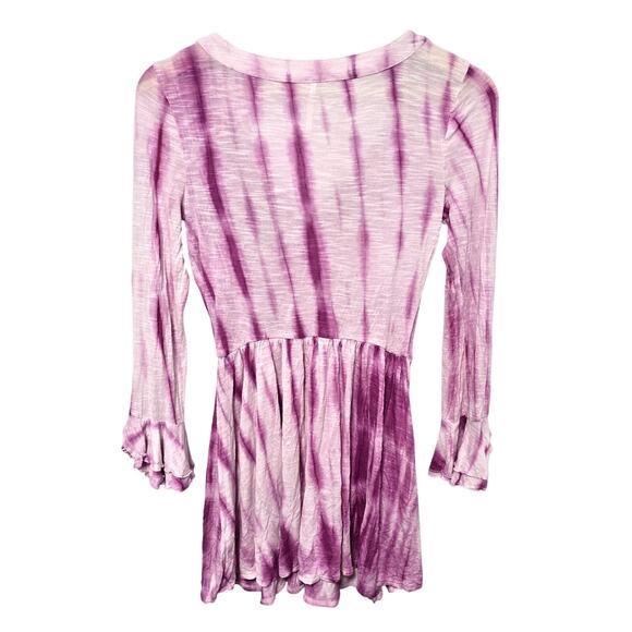 Free People Sun Up Pink Beaded Tie Dye Ombre Mini Dress Tunic Size XS Beaded - Picture 5 of 7